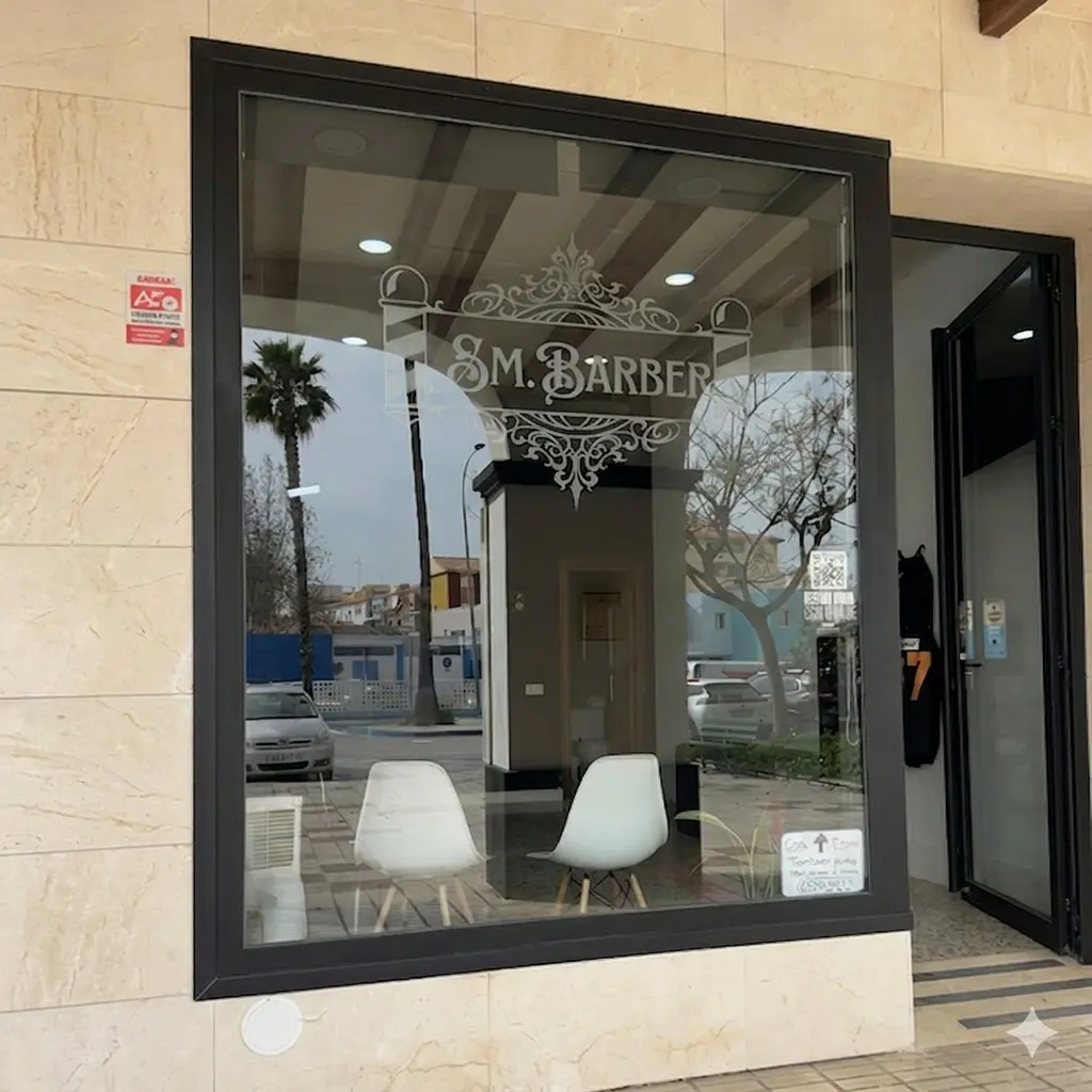 Interior barbería premium